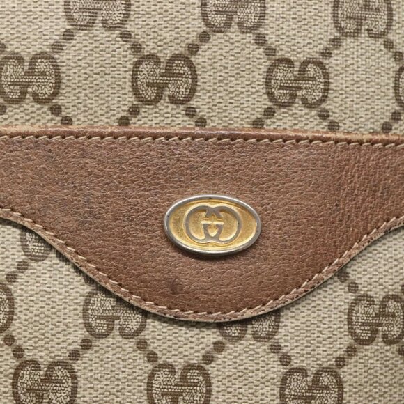 GUCCI GG Supreme Web Sherry Line Tote Bag PVC Beige Gold - Picture 9 of 15